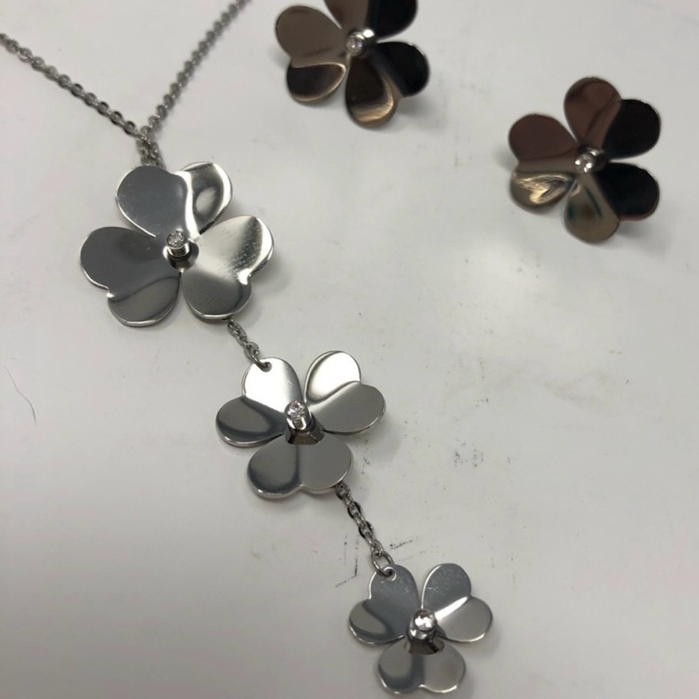 EDForce stainless steel necklace and earring set